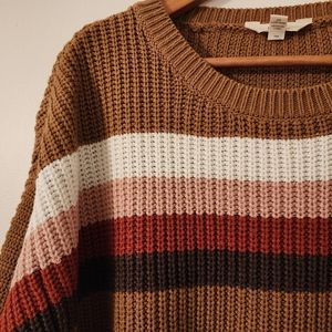 Terra & sky Brown striped sweater sz 2x